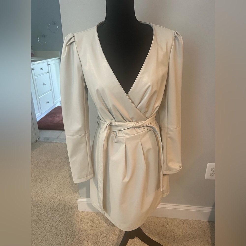 Vegan leather dress size xs seven for all mankind